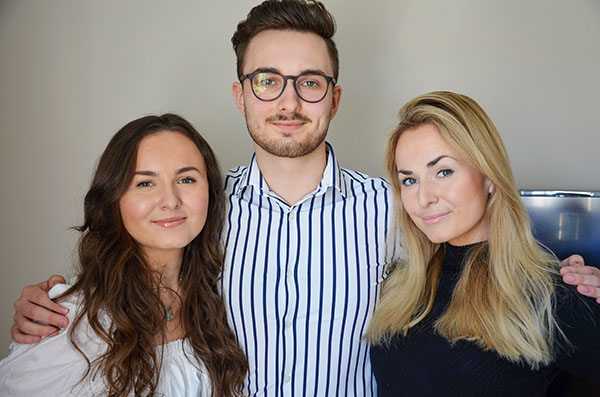 3 x Kubiak: Karolina, Adam och Monika, som sammantaget har varit inskrivna vid Högskolan Kristianstad sedan hösten 2013.