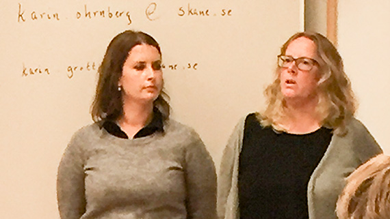 I höstas höll de nyblivna distriktssköterskorna Catherine Moberg och Anna-Eva Andersen en föreläsning för sjuksköterskehandledare, där de berättade om hbtq-föräldrarnas erfarenheter av BVC.