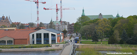 Bild över Kristianstad centrum.
