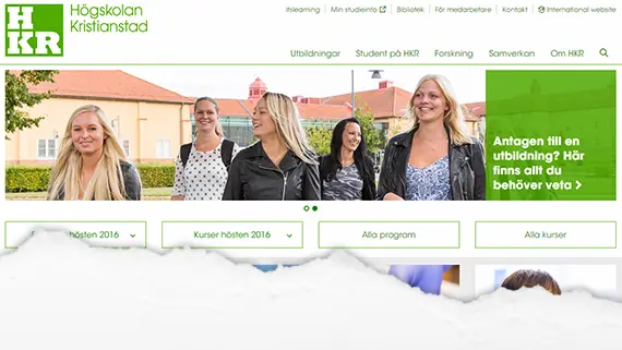 Högskolan Kristianstads nya webb. Högskolan Kristianstads nya webb.