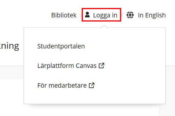 Här hittar du Logga in