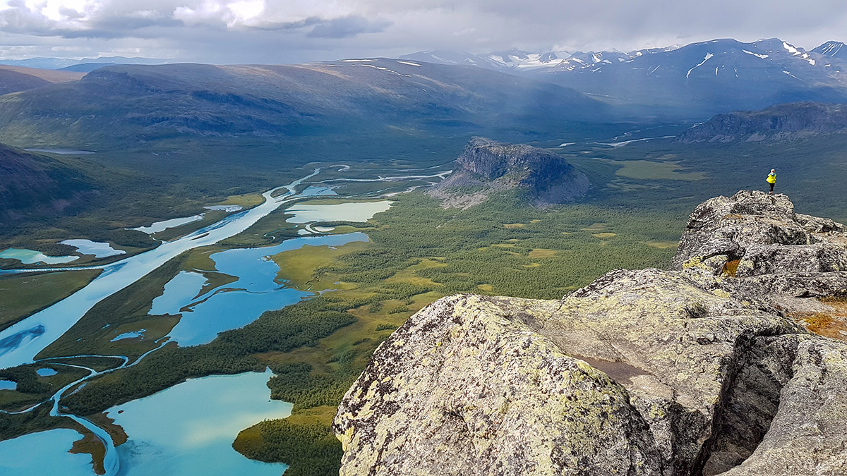 Utsikt över Rapadalen mot Sarek.