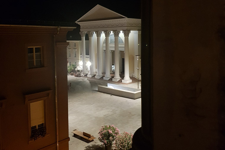 Den evangeliska stadskyrkan i Karlsruhe där verket Skopéin har vernissage 31 augusti.