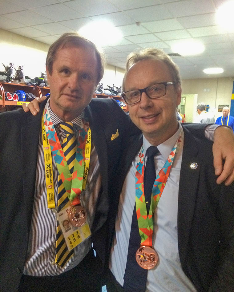 Pär och Pär, Pettersson och Mårts, med sina VM-brons 2014 i Belarus.