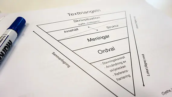 Ganska ofta kommer studenter och vill f&aring; sina texter r&auml;ttade. Men L&auml;rverkst&auml;der arbetar inte med r&auml;ttning, utan hj&auml;lper i st&auml;llet till med struktur och spr&aring;kutveckling.