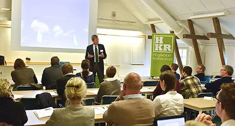Rektor Håkan Pihl inledningstalade om högskolan som värdeleverantör till samhället.
