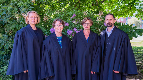 Fyra professorer installerades på Högskolans dag: Kerstin Nilsson, Kerstin Blomqvist, Eva Schömer och Jens Hultman.