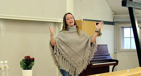 Universitetslektor Marie Fridberg höll i ett välbesökt seminarium om bl a barn och surfplattor.
