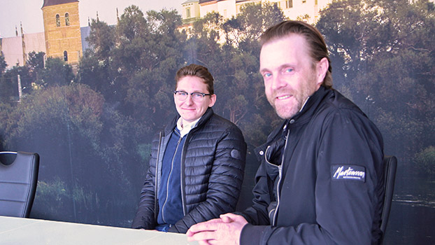 Liam Wolter, KTP-projektledare på Mårtensson Consulting och Nils Mårtensson, VD.