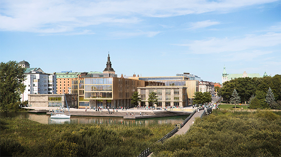 Idéskiss av hur ett citycampus skulle kunna gestalta sig.