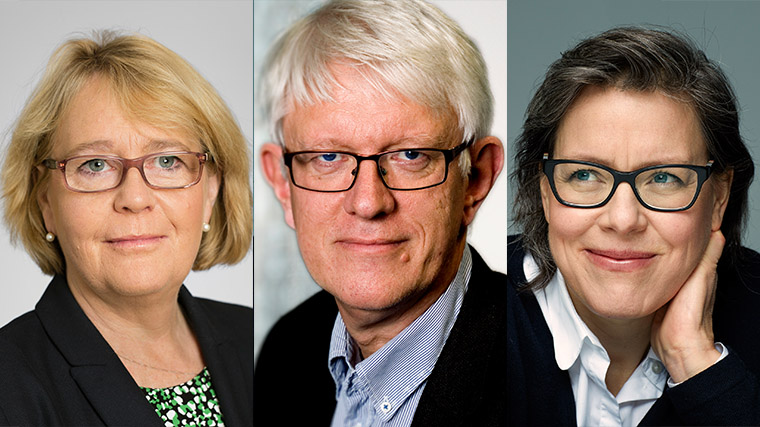 Irene Svenonius (M), Carlson och författaren Lena Andersson.