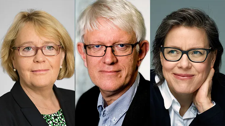 Irene Svenonius (M), Carlson och f&ouml;rfattaren Lena Andersson.
