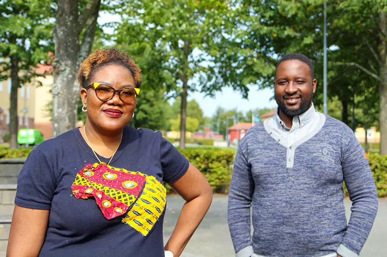 African students Omowunmi Ayinde and Elvis Mukogo.