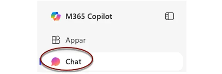 Skärmbild placeringen av appen "Chat".