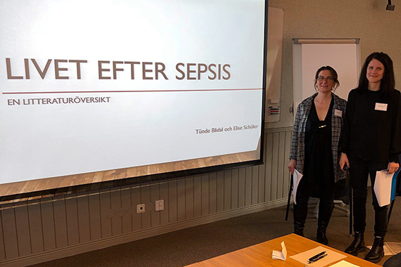 Elise och Tunde presenterar på sepsismötet