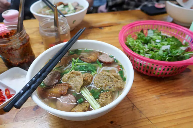 Spicy fish noodle soup.