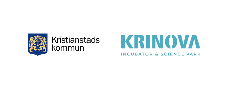 Loggor Kristianstads kommun och Krinova Science Park.