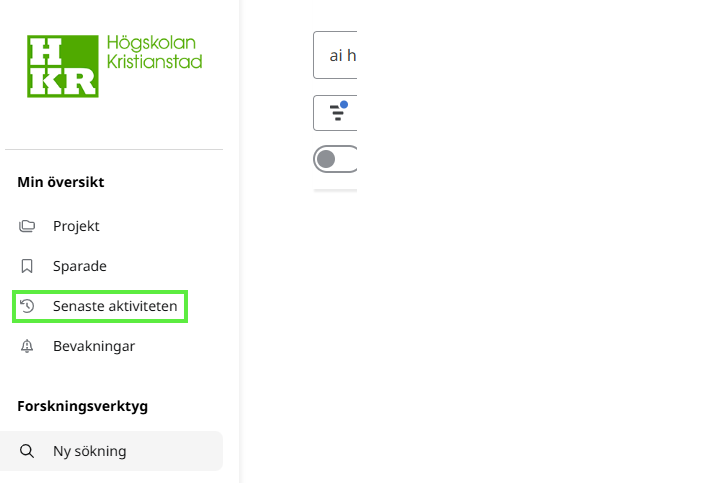 Senaste aktiviteten