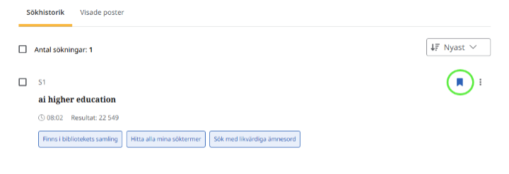 Spara sökning