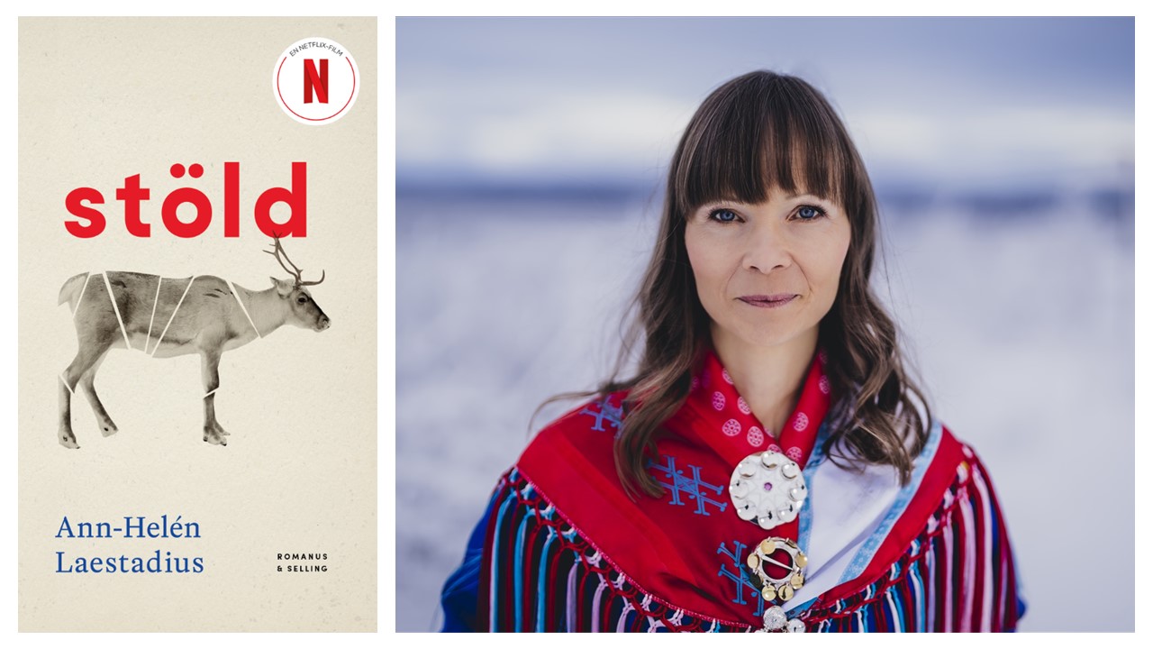 Omslag boken Stöld och författaren Ann-Helén Laestadius