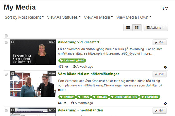 I MyMedia ser du dina inspelningar