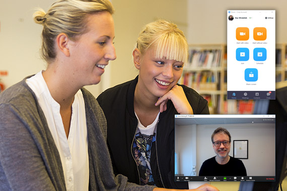 Tv&aring; studenter anv&auml;nder Zoom f&ouml;r webbm&ouml;ten