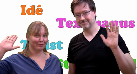 Åsa och Dan vinkar