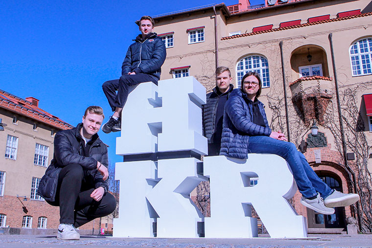 HKR-studenterna, från vänster: Victor Hylén, Timmy Bergvall, Lucas Carlsson och Wille Cervin.