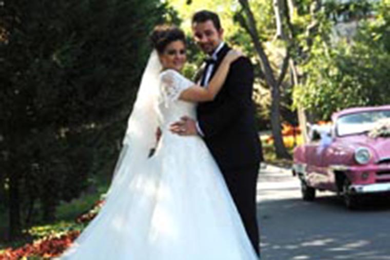 Gökce and Antoine at their wedding.