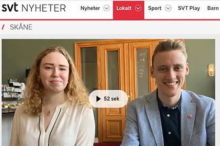 Två studenter på bild från SVT Nyheter