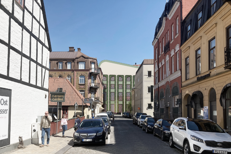 Citycampus i slutet på gatan.
