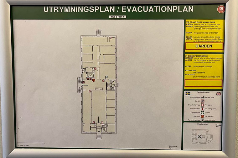 Exempel på utrymningsplan.