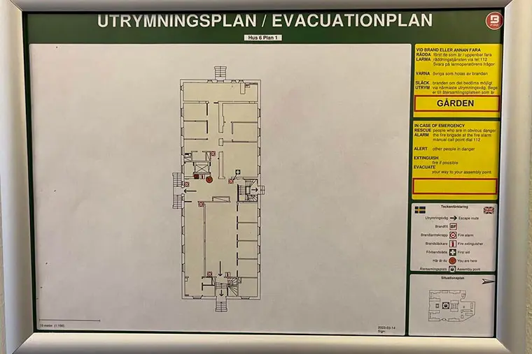 Exempel på utrymningsplan.