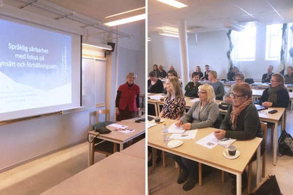 Barbro Bruce och alumnerna från Högskolan Kristianstad