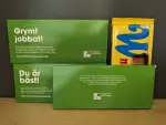 Choklad från Marabou med Pepptext